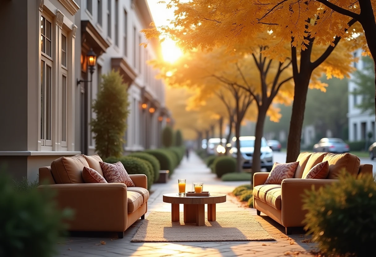 Charming suburban street view